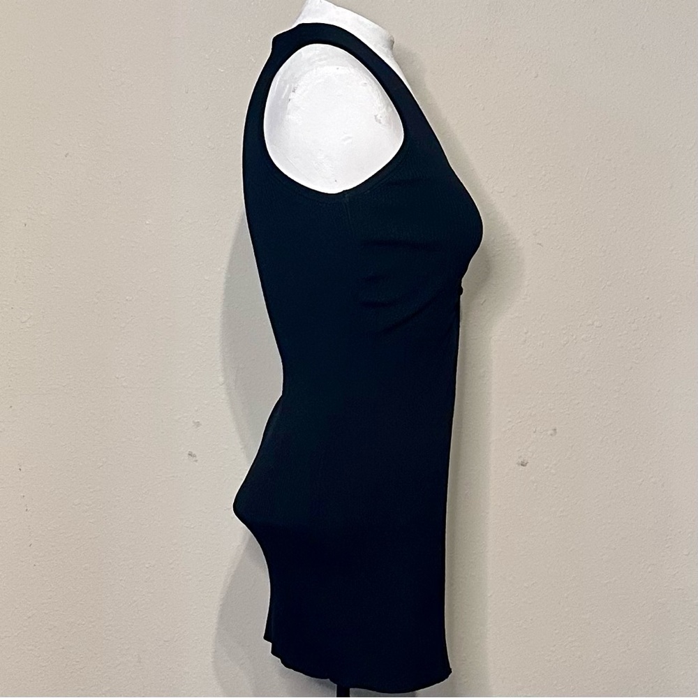 Zara Black Ribbed V-Neck Button Front Tank - Picture 8 of 11